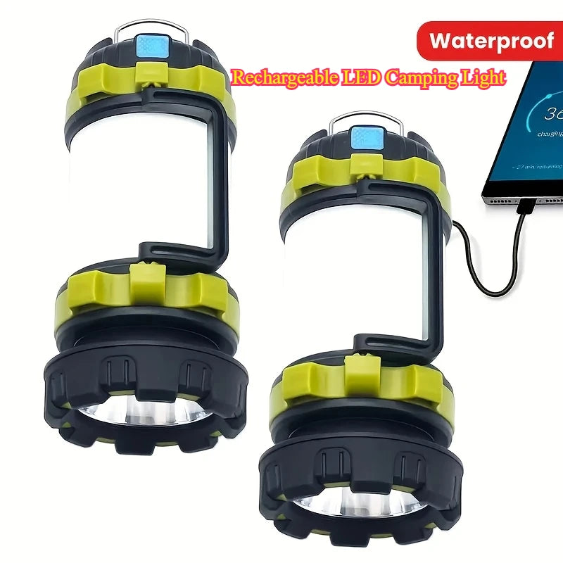Rechargeable LED Camping Light 1000LM Lantern Flashlight 6 Modes 4000mAh Power Bank for Power Outage Hurricane Outdoor Hiking