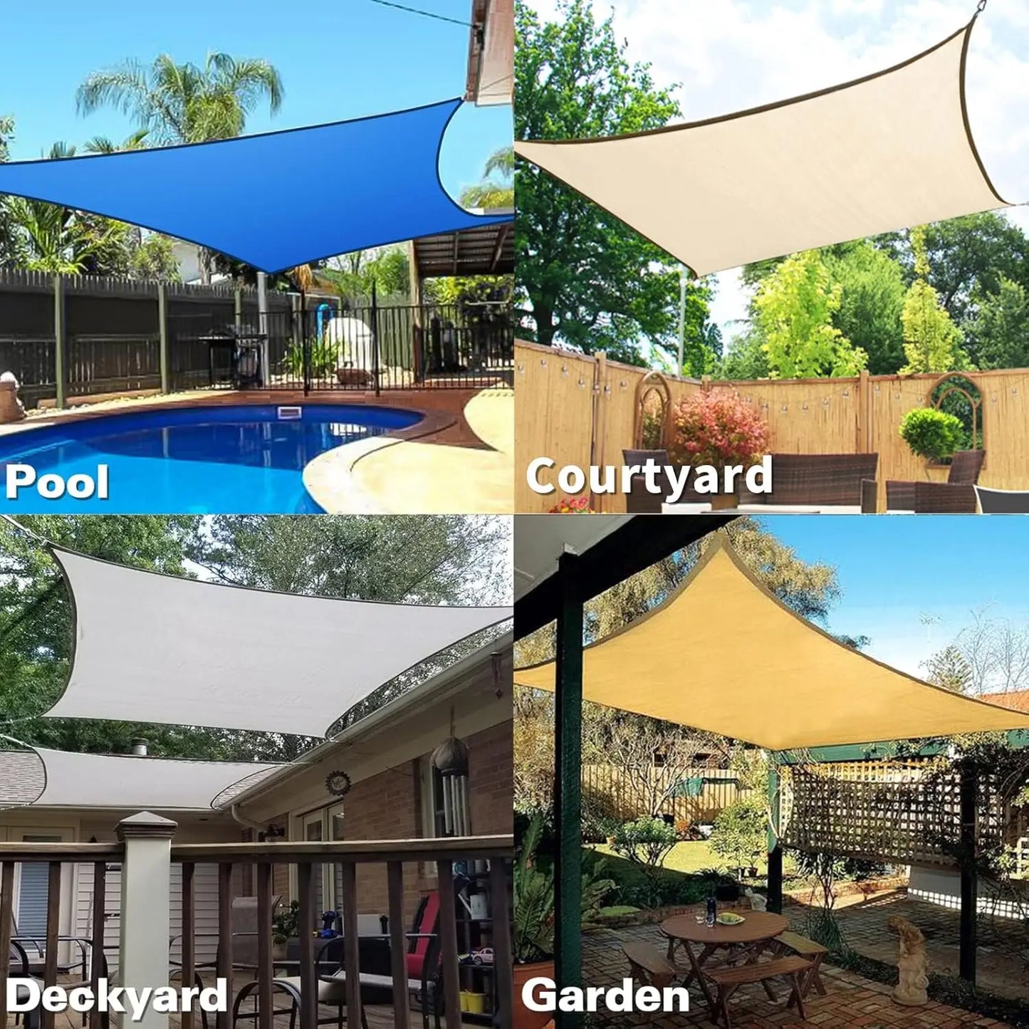 Sun Shade Sail Curved 20'X26' Sand Rectangle Outdoor Shade Cover UV Blovk Canopy for Patio Garden Backyard Heavy Duty Permeable
