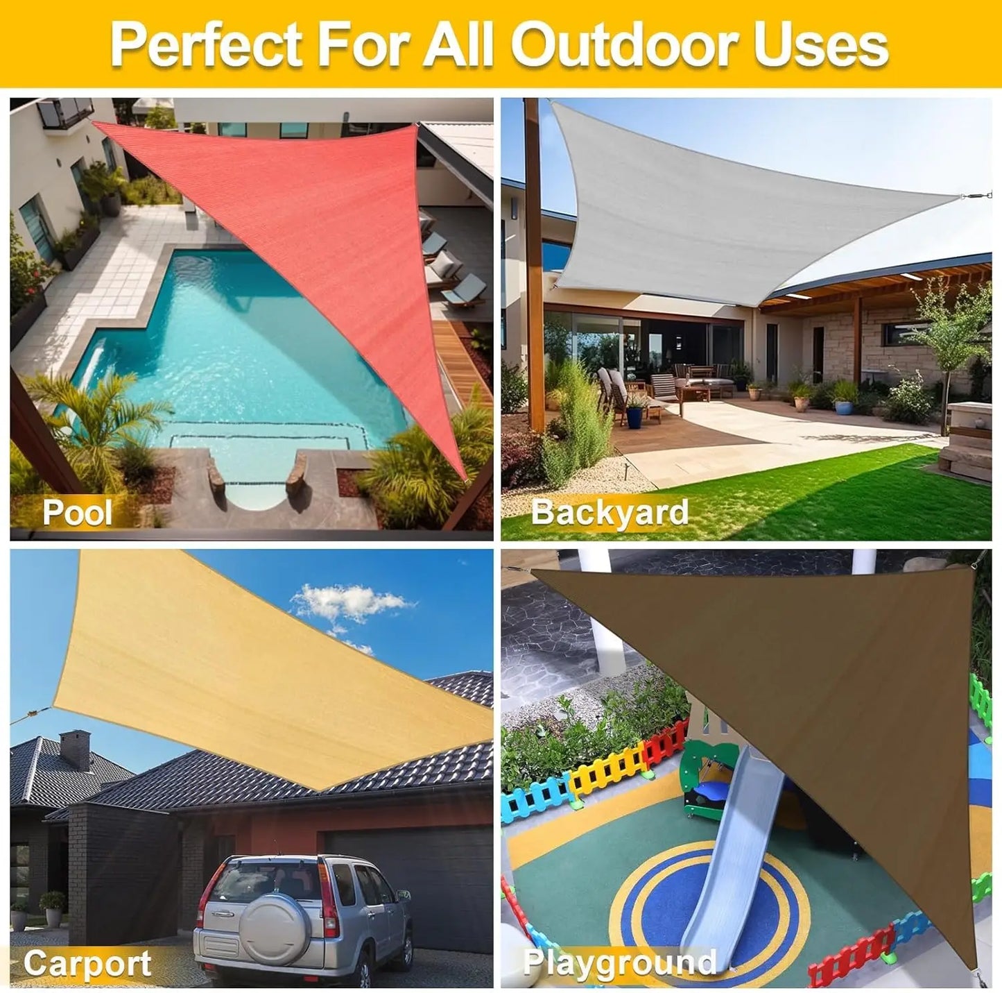 Sun Shade Sail Curved 20'X26' Sand Rectangle Outdoor Shade Cover UV Blovk Canopy for Patio Garden Backyard Heavy Duty Permeable