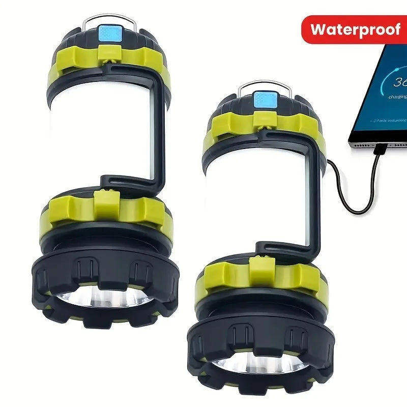 Rechargeable LED Camping Light 1000LM Lantern Flashlight 6 Modes 4000mAh Power Bank for Power Outage Hurricane Outdoor Hiking