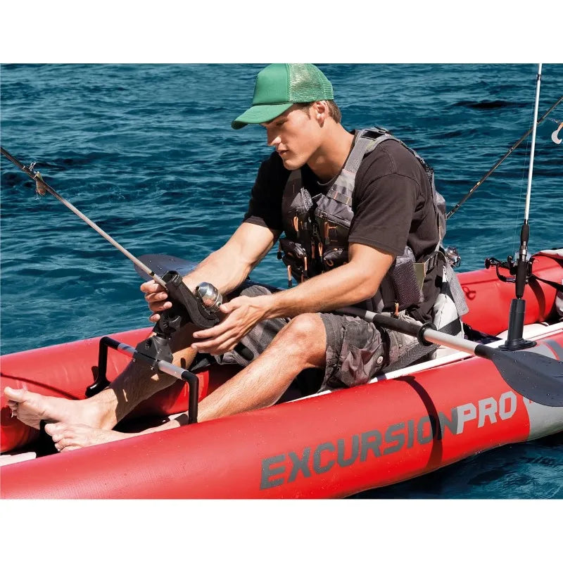 68309EP Excursion Pro K2 Inflatable Kayak Set: Includes Deluxe 86in Kayak Paddles and High-Output Pump – SuperTough PVC –