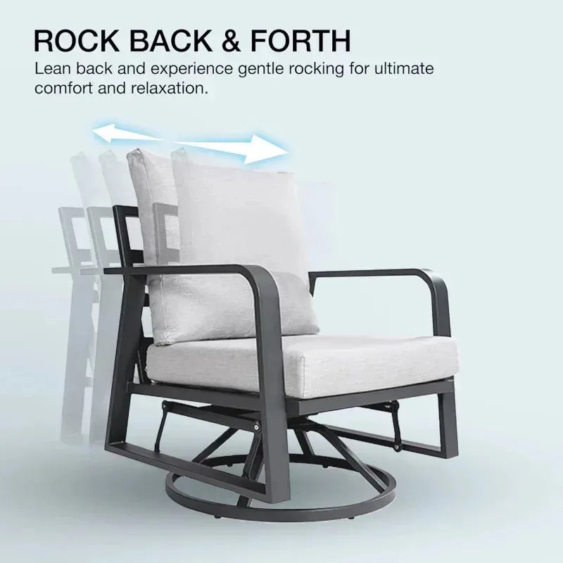 RPD4-Qoutdoor furniture 5 piece. swivel rocking chairs. all weather outdoor aluminum sofa. patio bistro set for PA
